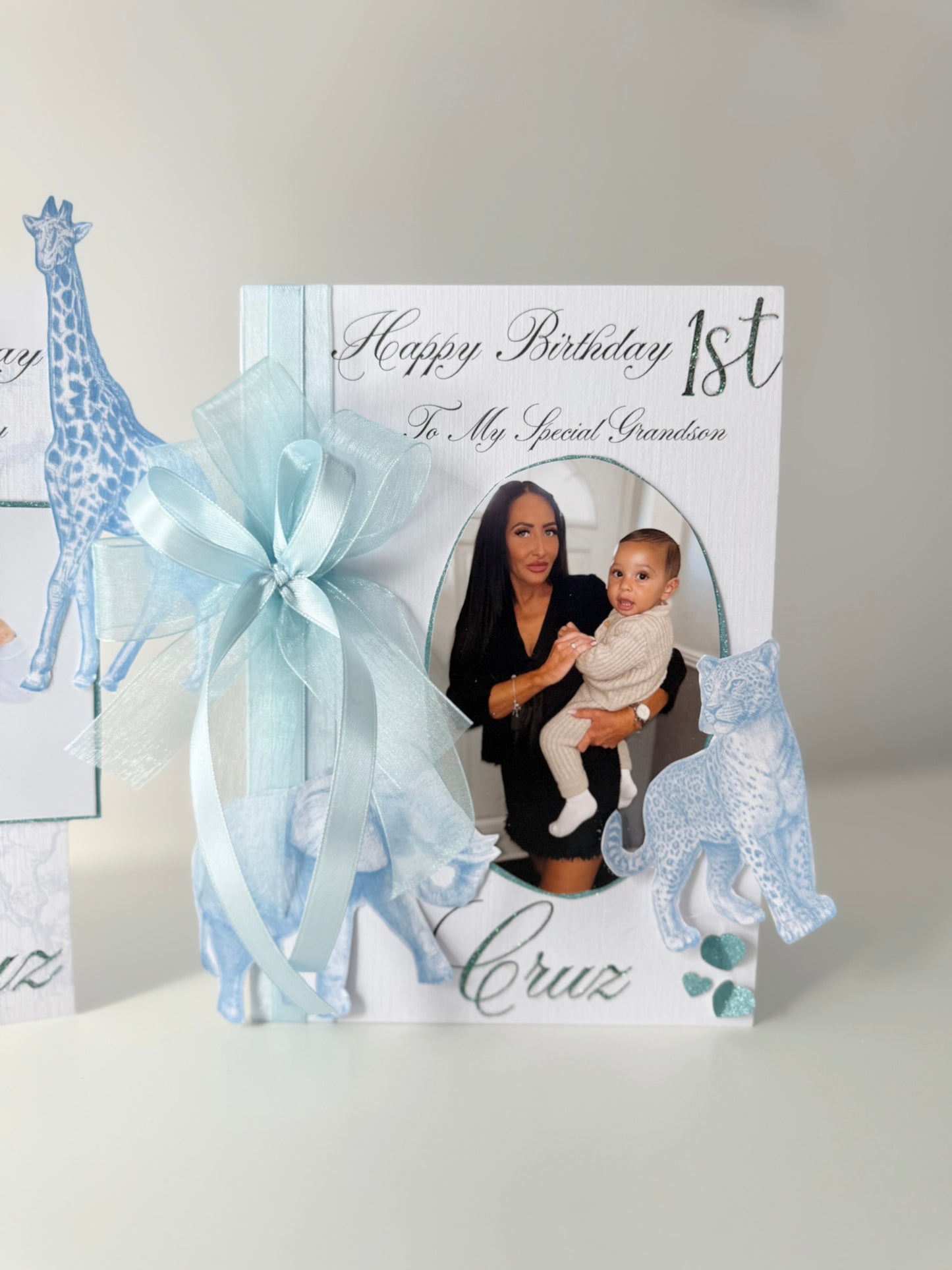 Safari Tolie Ribbon & Bow Photo Card - A5