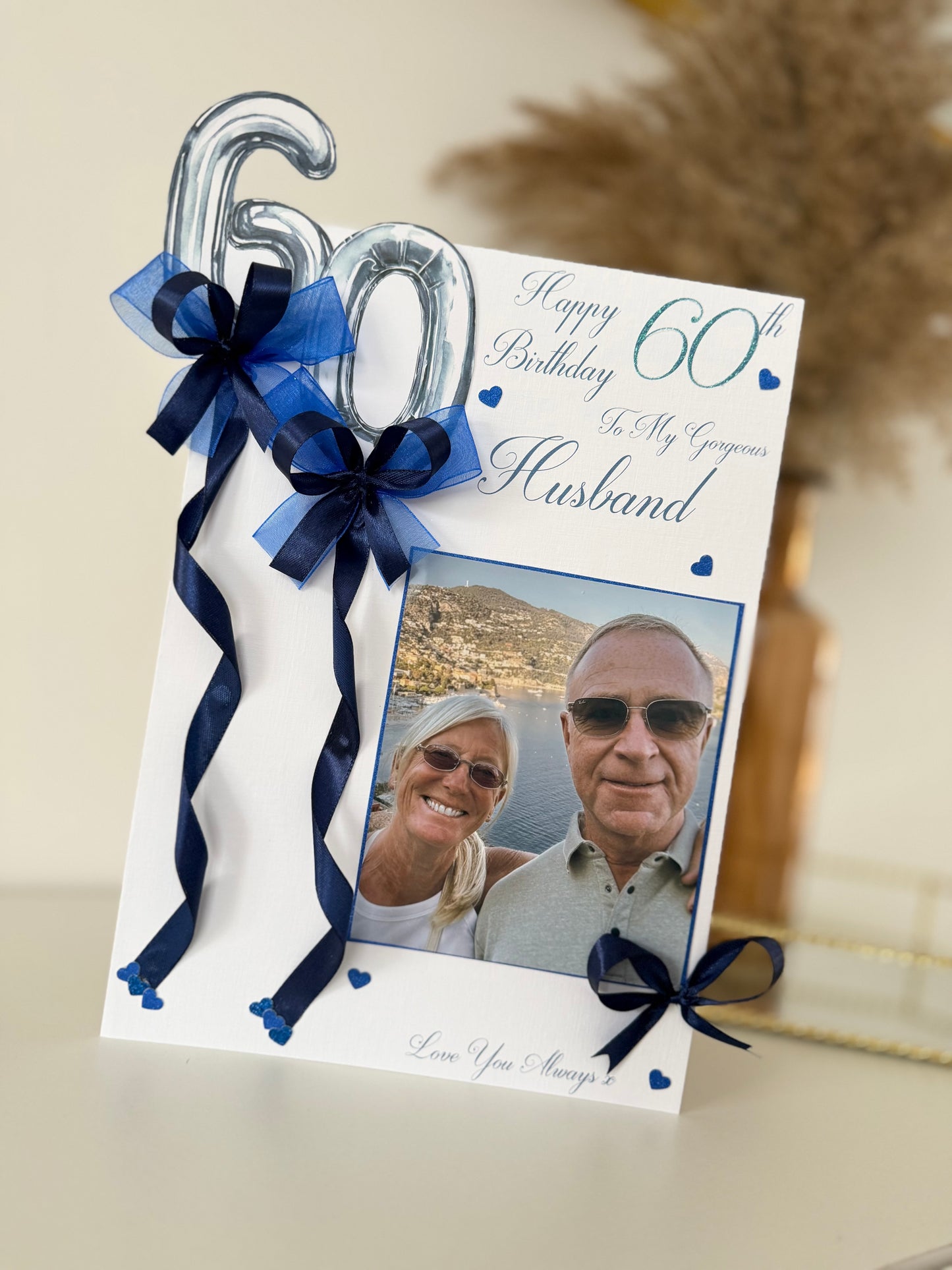 Blue 3D Numbers Birthday Card