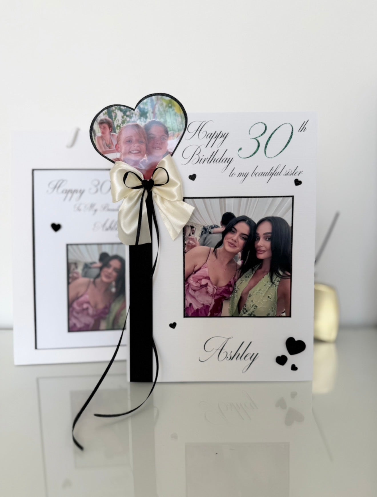 Black & Cream Ribbon Card