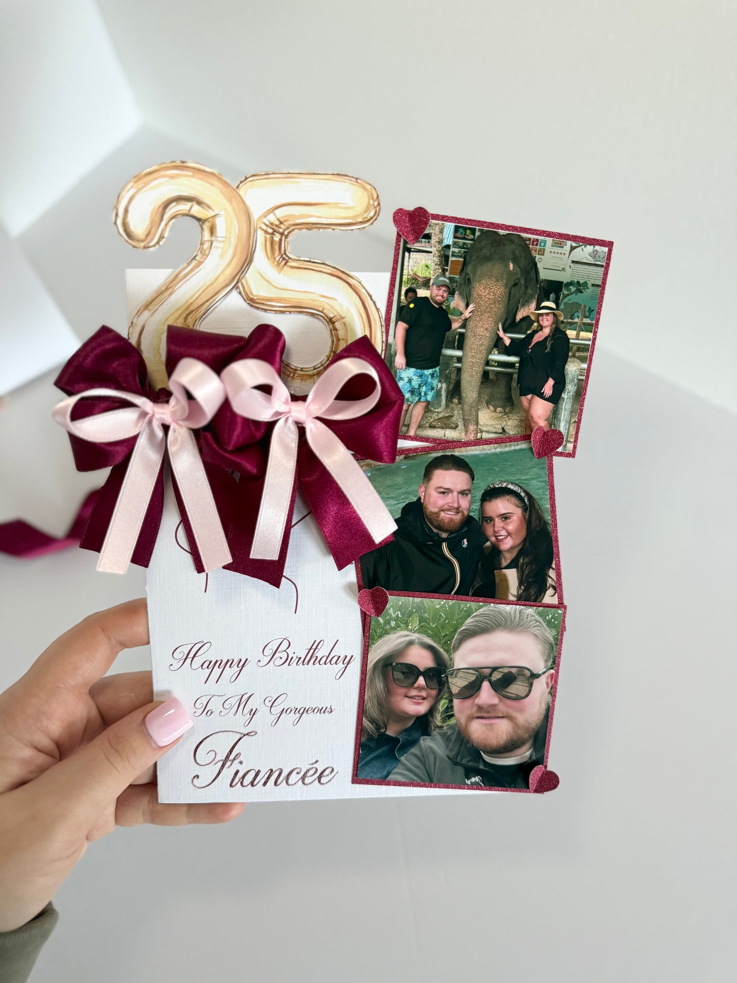 Burgundy & Pink Card