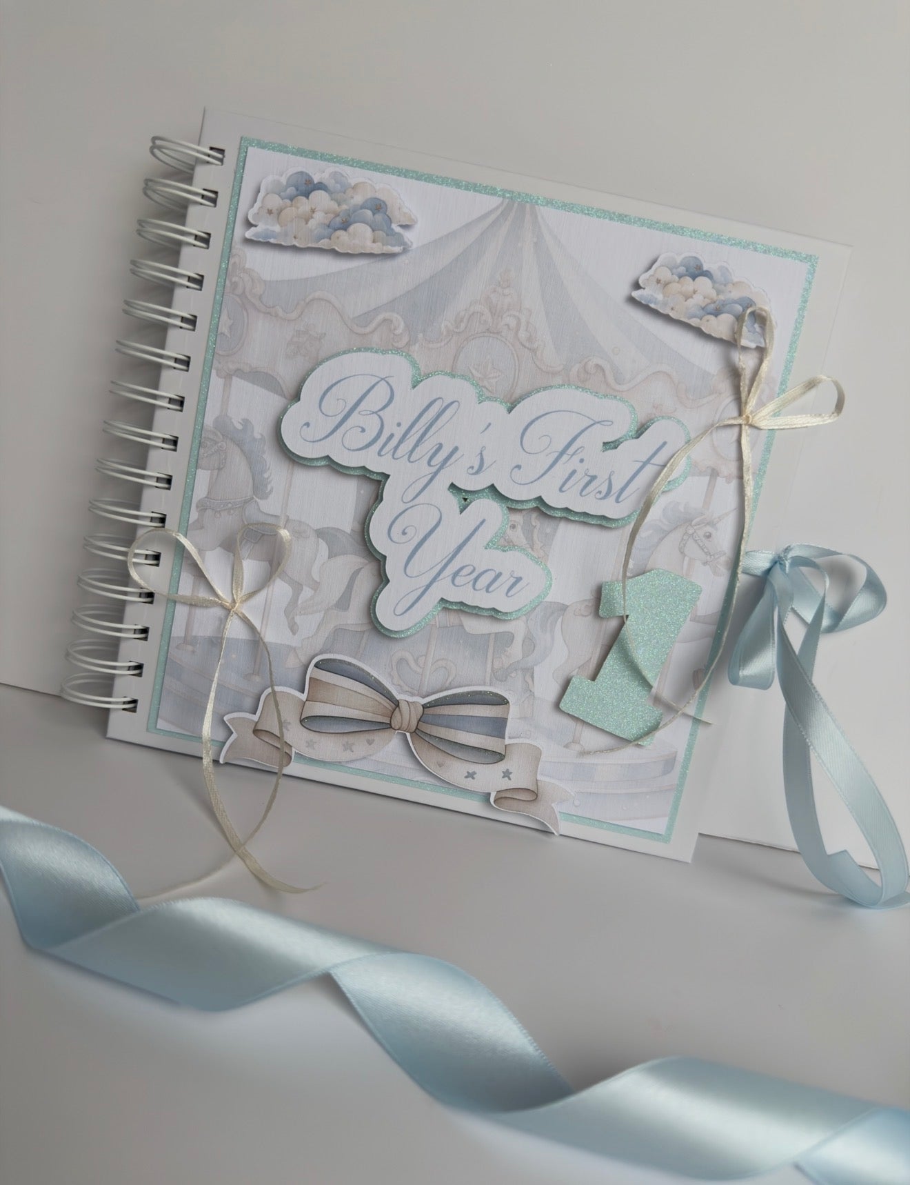 Blue Carousel First Year 3D Scrapbook