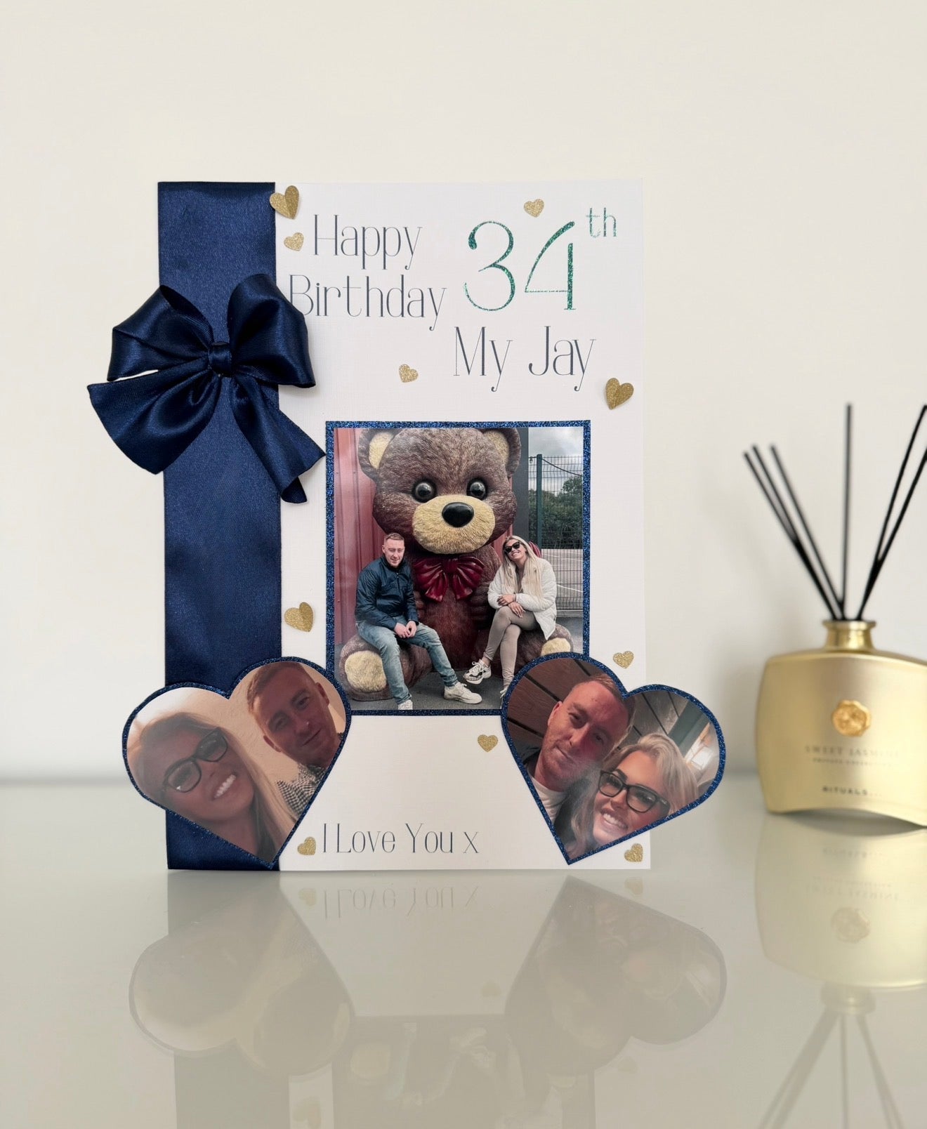 Navy Photo & Ribbon Card