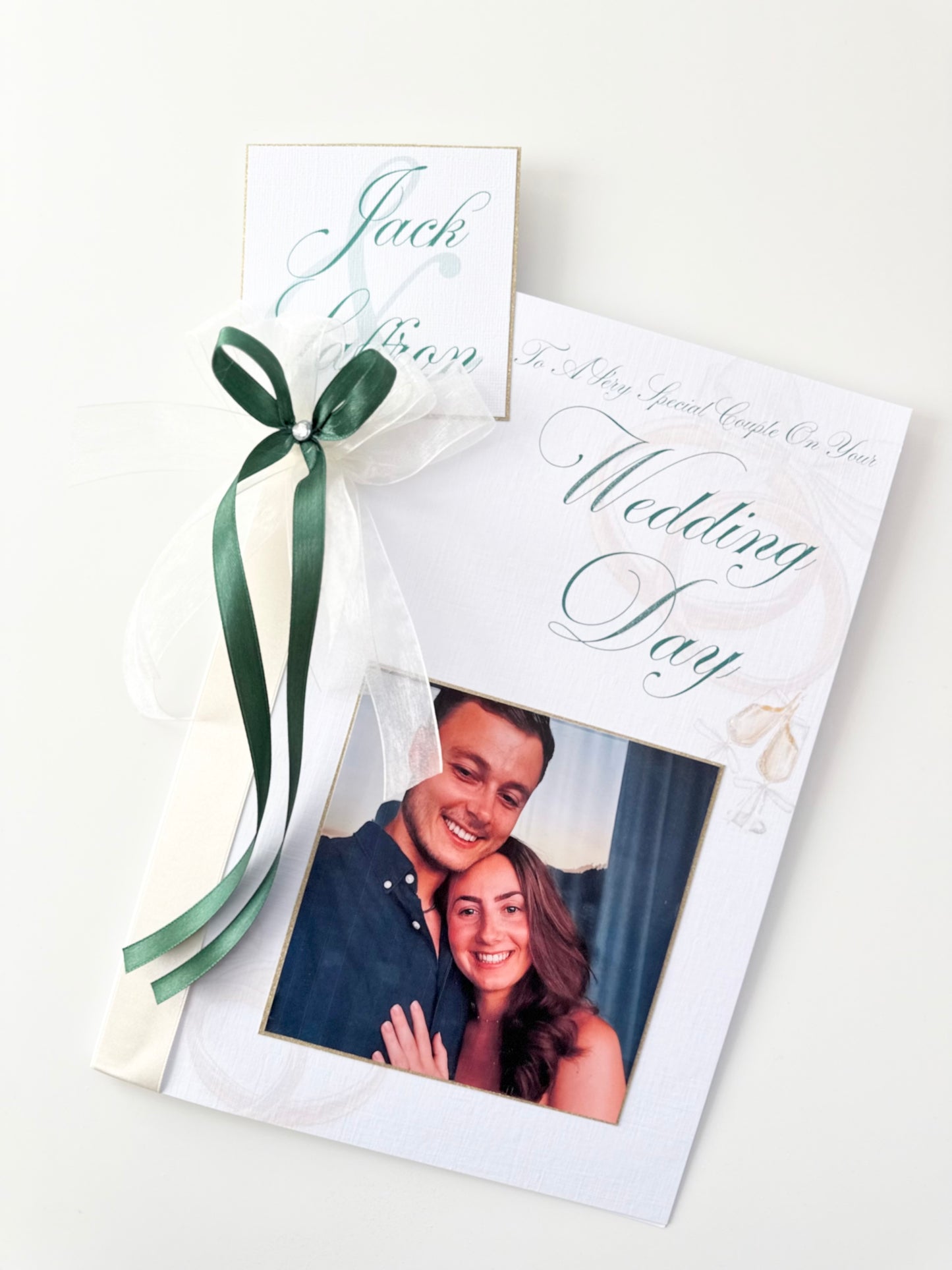 Emerald Green & Ivory Wedding Card - A4