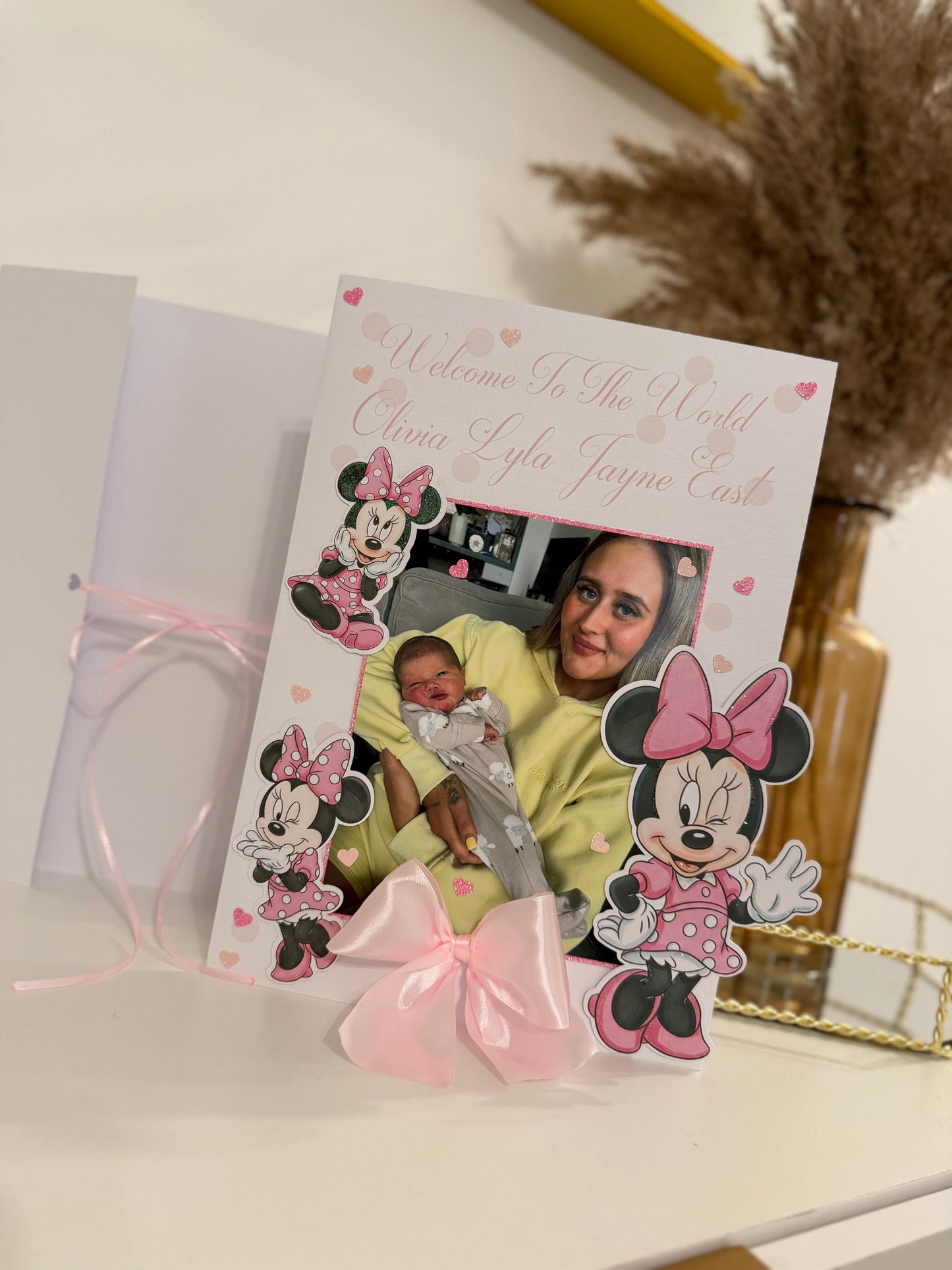 Minnie Mouse Baby Girl Arrival Card