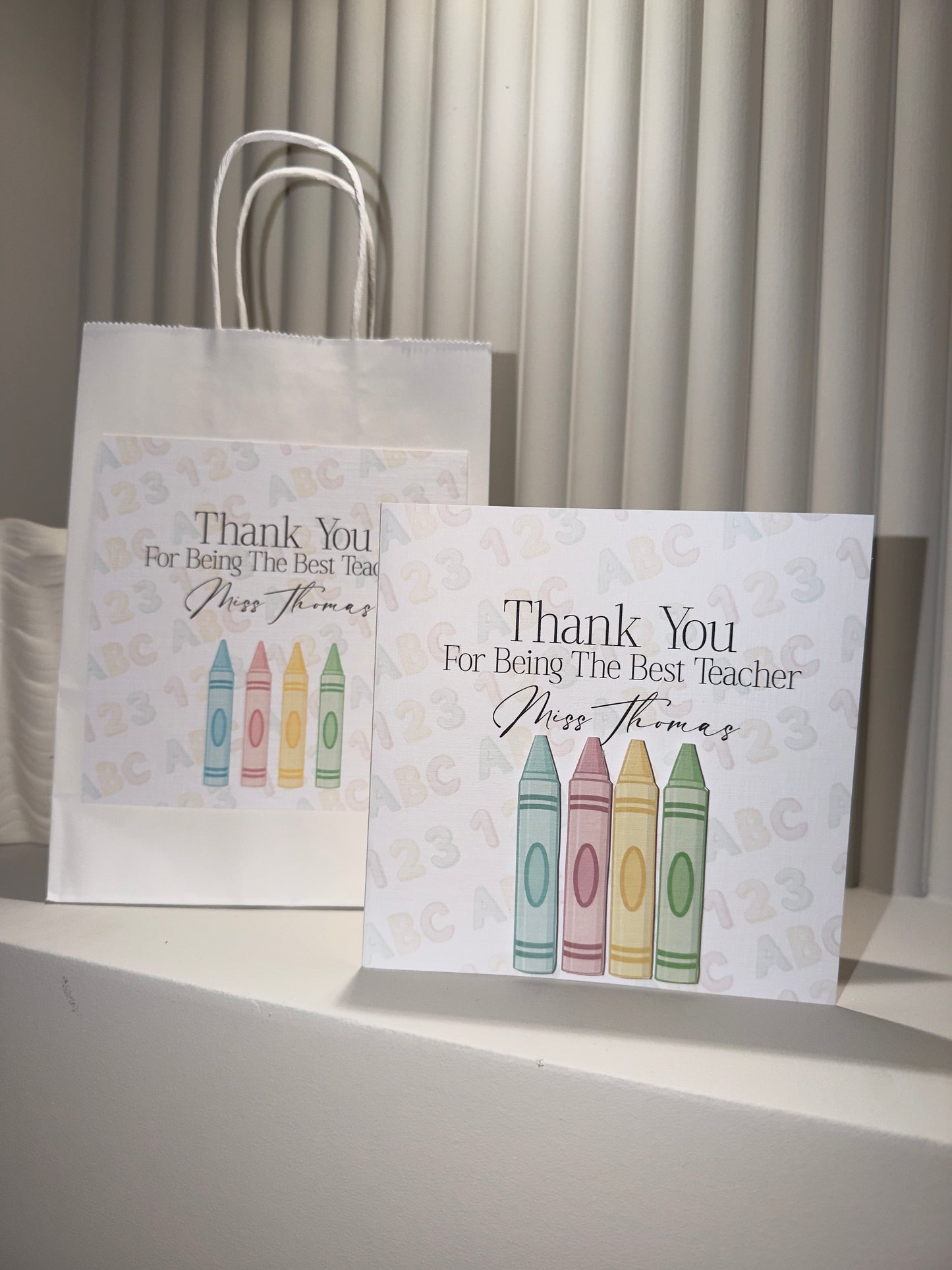 3D Thank You Teacher Crayon Card