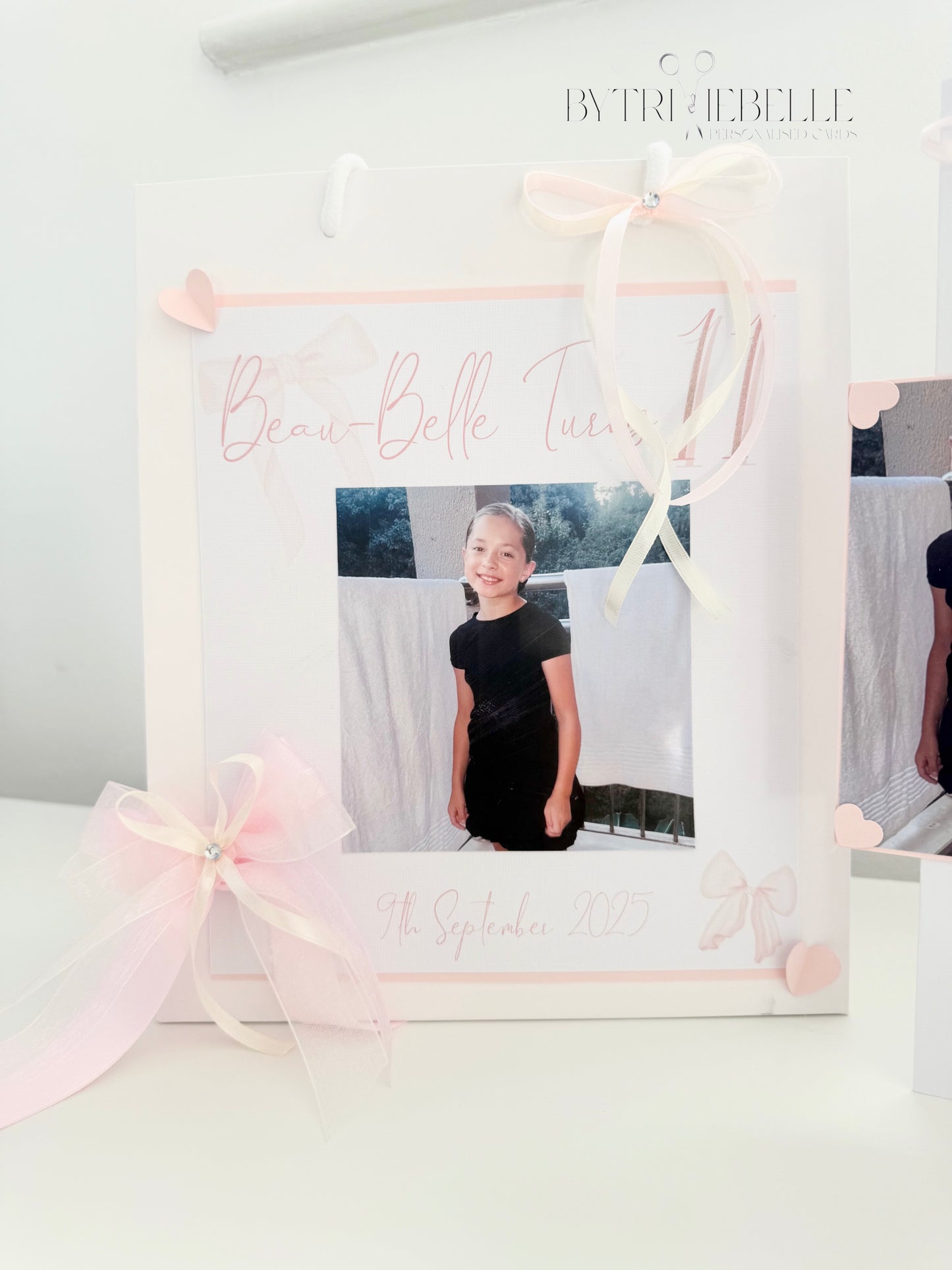 Bow Theme Pink & Cream Deluxe Gift Bag