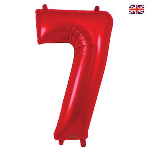 34 inch Oaktree Red Number 7 Foil Balloon