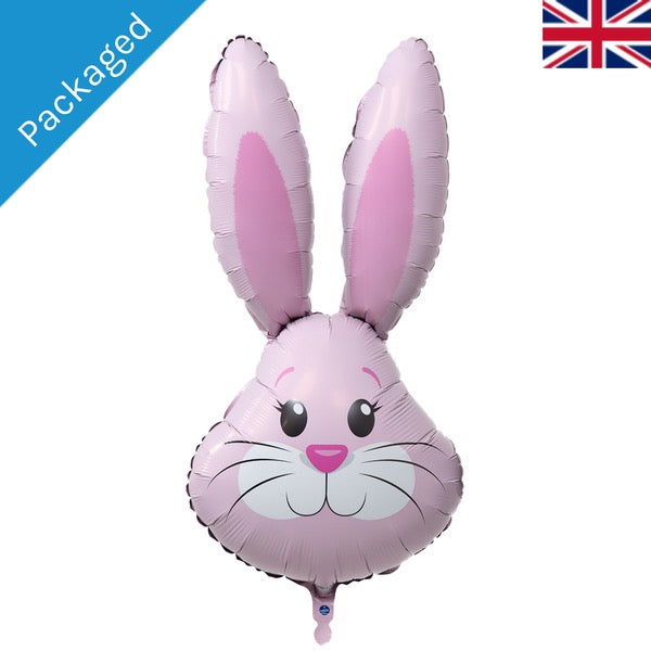 35 inch Light Pink Cute Rabbit Head Foil Balloon