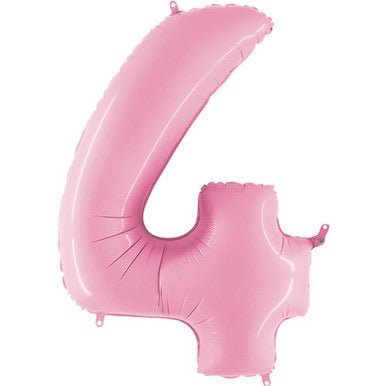 40 inch Pastel Pink Number 4 Foil Balloon