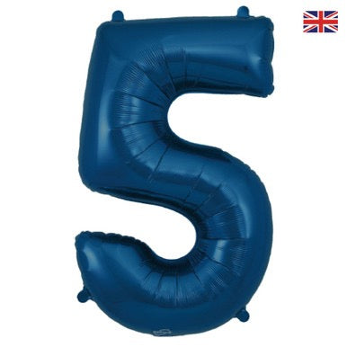 34 inch Oaktree Navy Blue Number 5 Foil Balloon