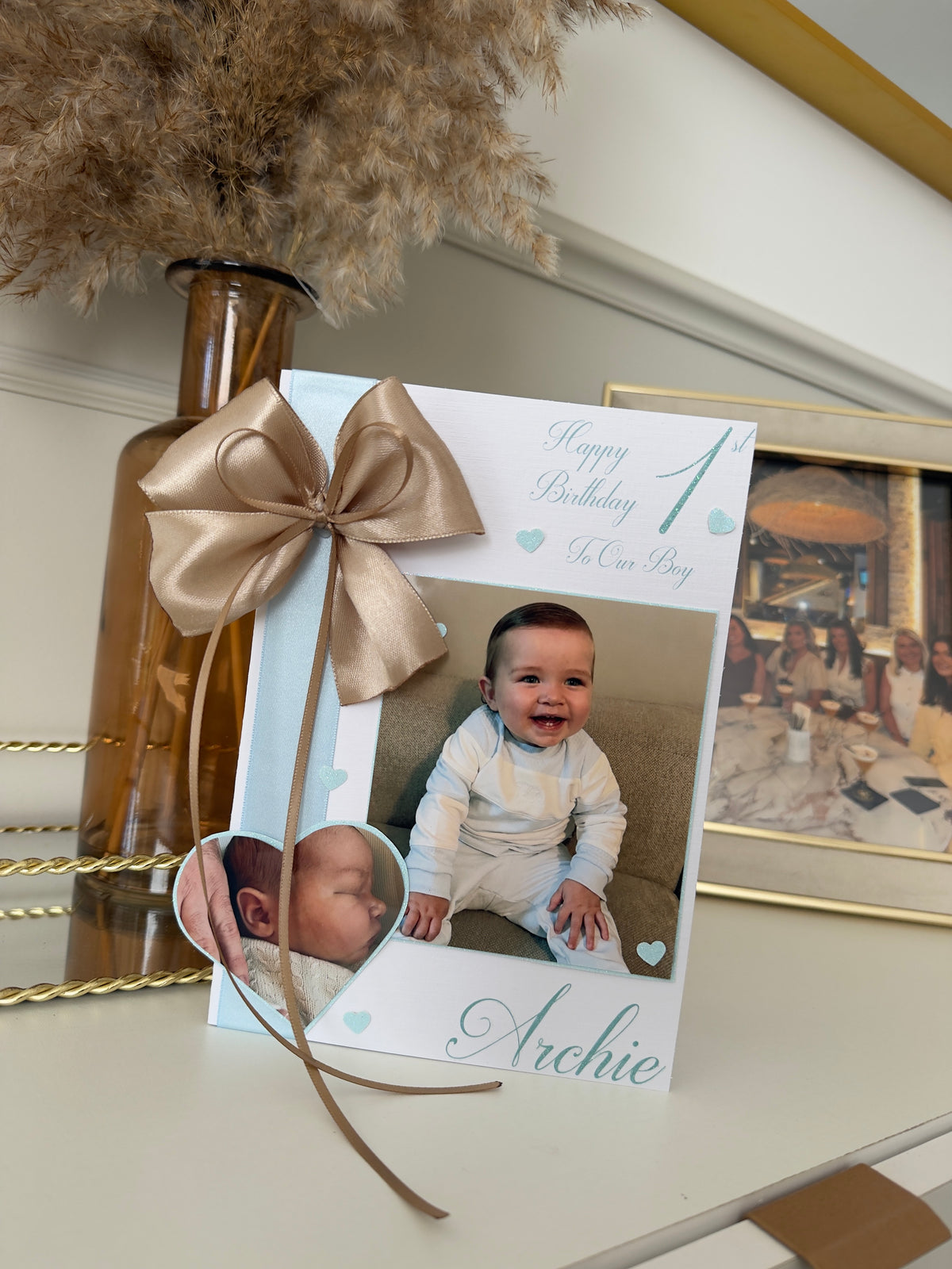 Neutral & Blue Birthday Card
