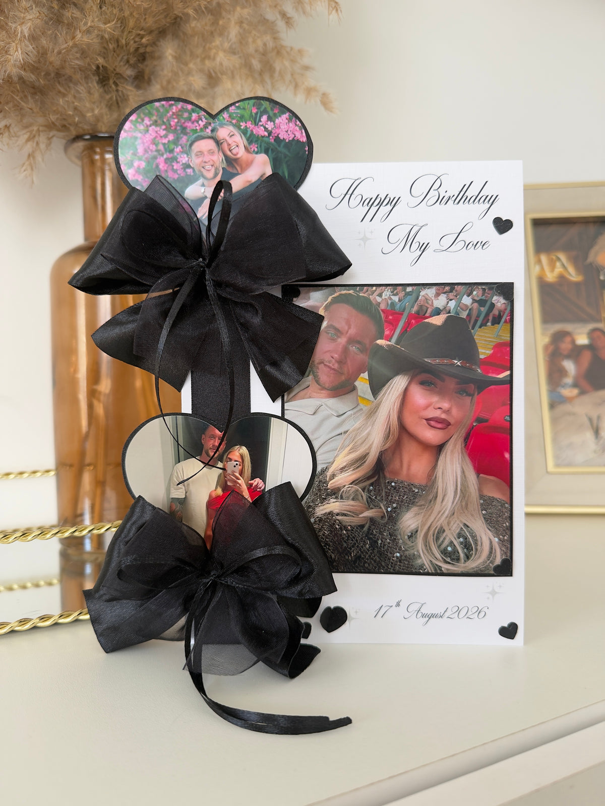 Black Bow Photo Card