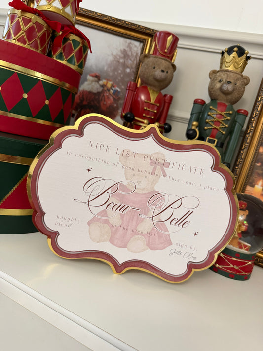 Nice List Certificate - (Red)