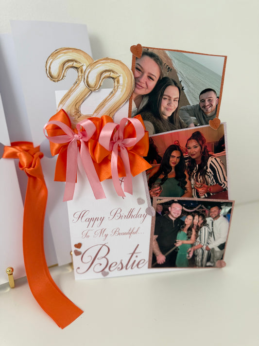 Orange & Pink Bestie Card - A5