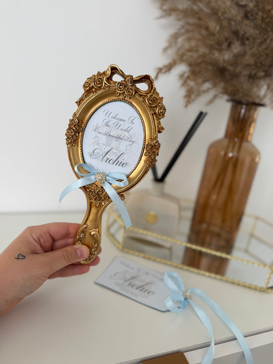 Gold Handheld Message Mirror