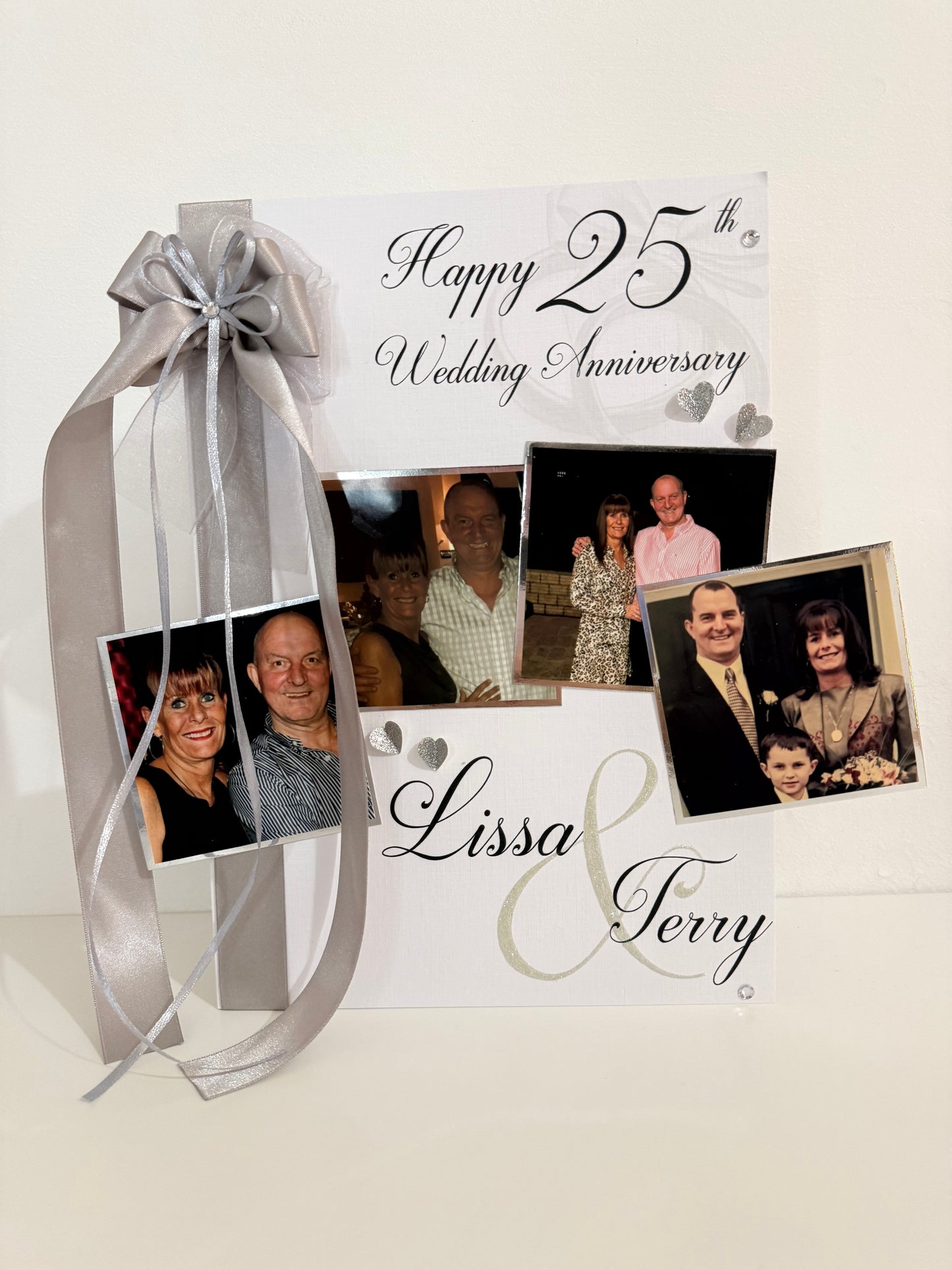 Silver 25th Wedding Anniversary Card - A4