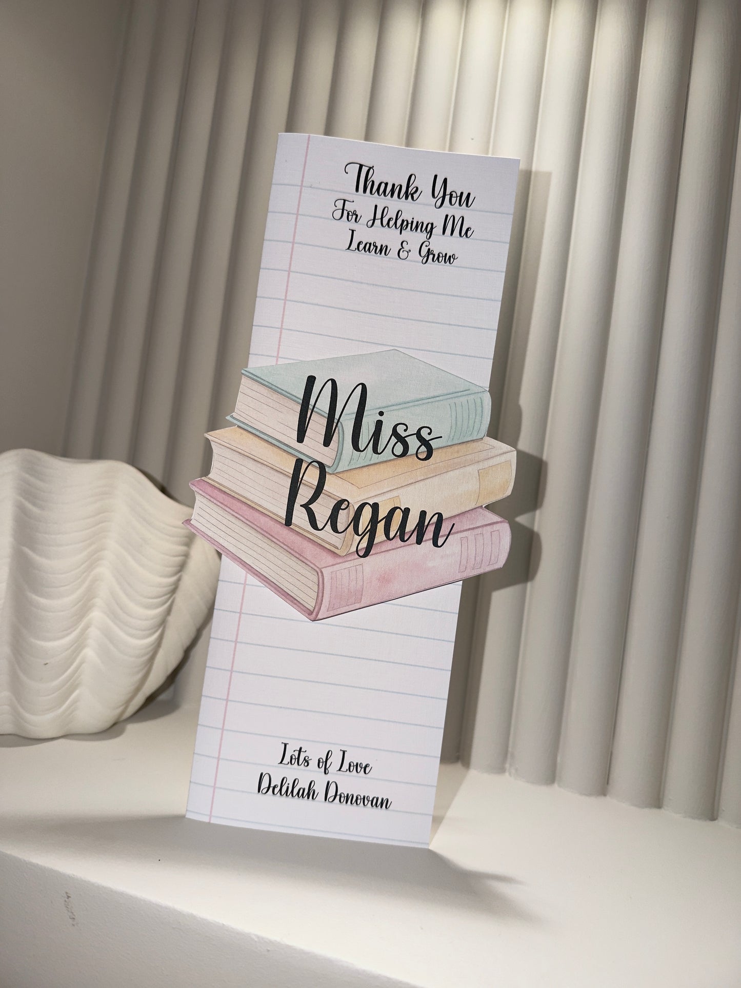 3D Thank You Teacher Slim Card