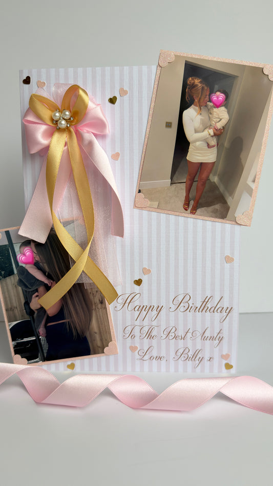 Pink & Gold Stripe Card