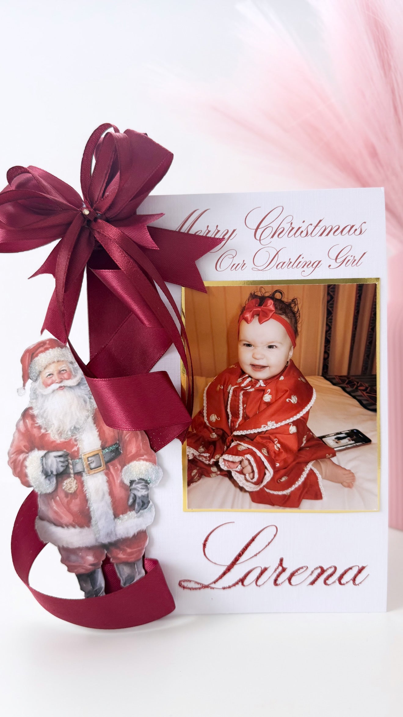 Burgundy Christmas Card - A5