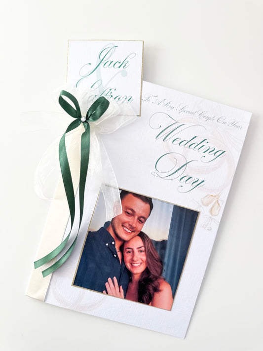 Emerald Green & Ivory Wedding Card - A4