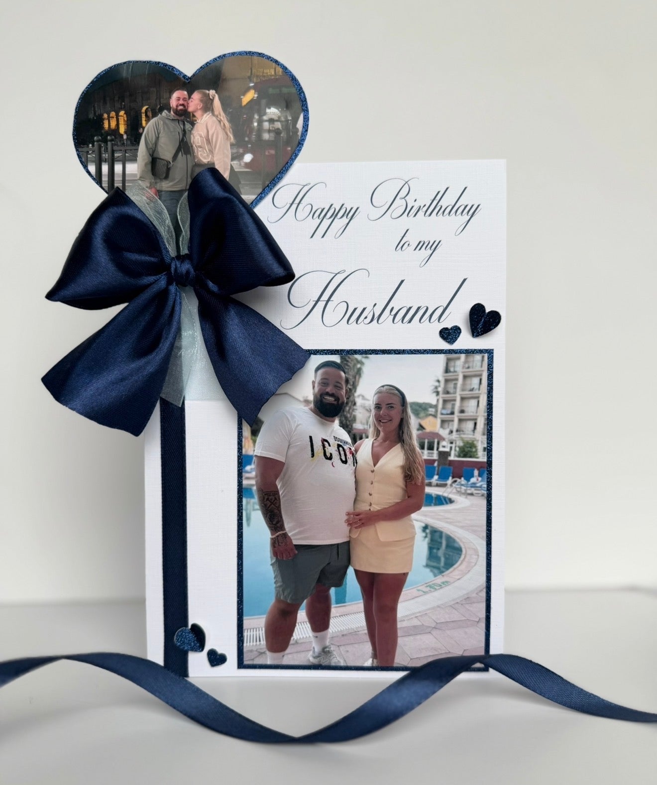 Navy Photo & Ribbon Card