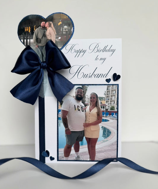 Navy Photo & Ribbon Card