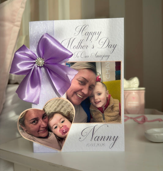 Purple Ribbon & Photo Card