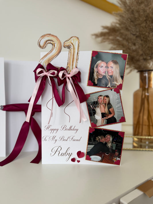 Burgundy & Gold Photo Card