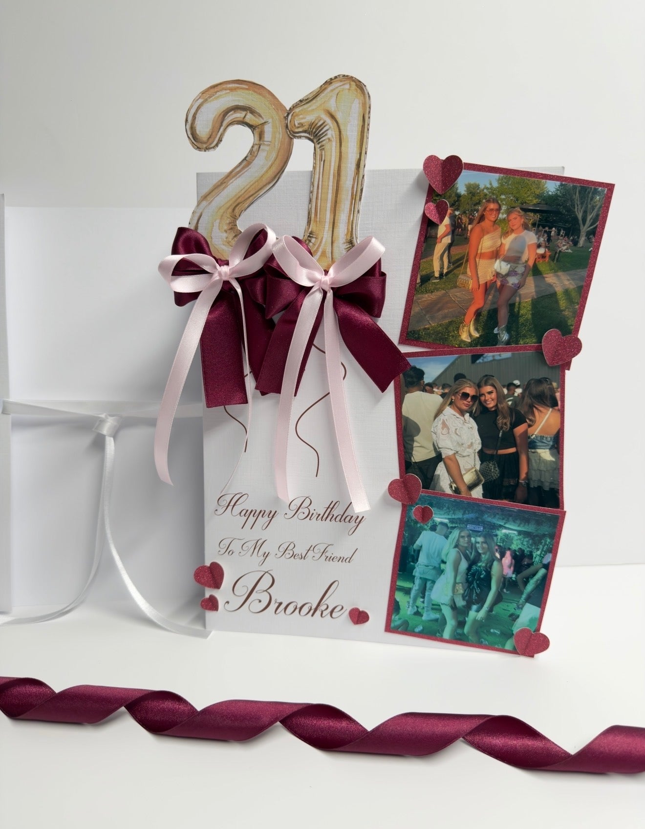 Burgundy & Pink Card