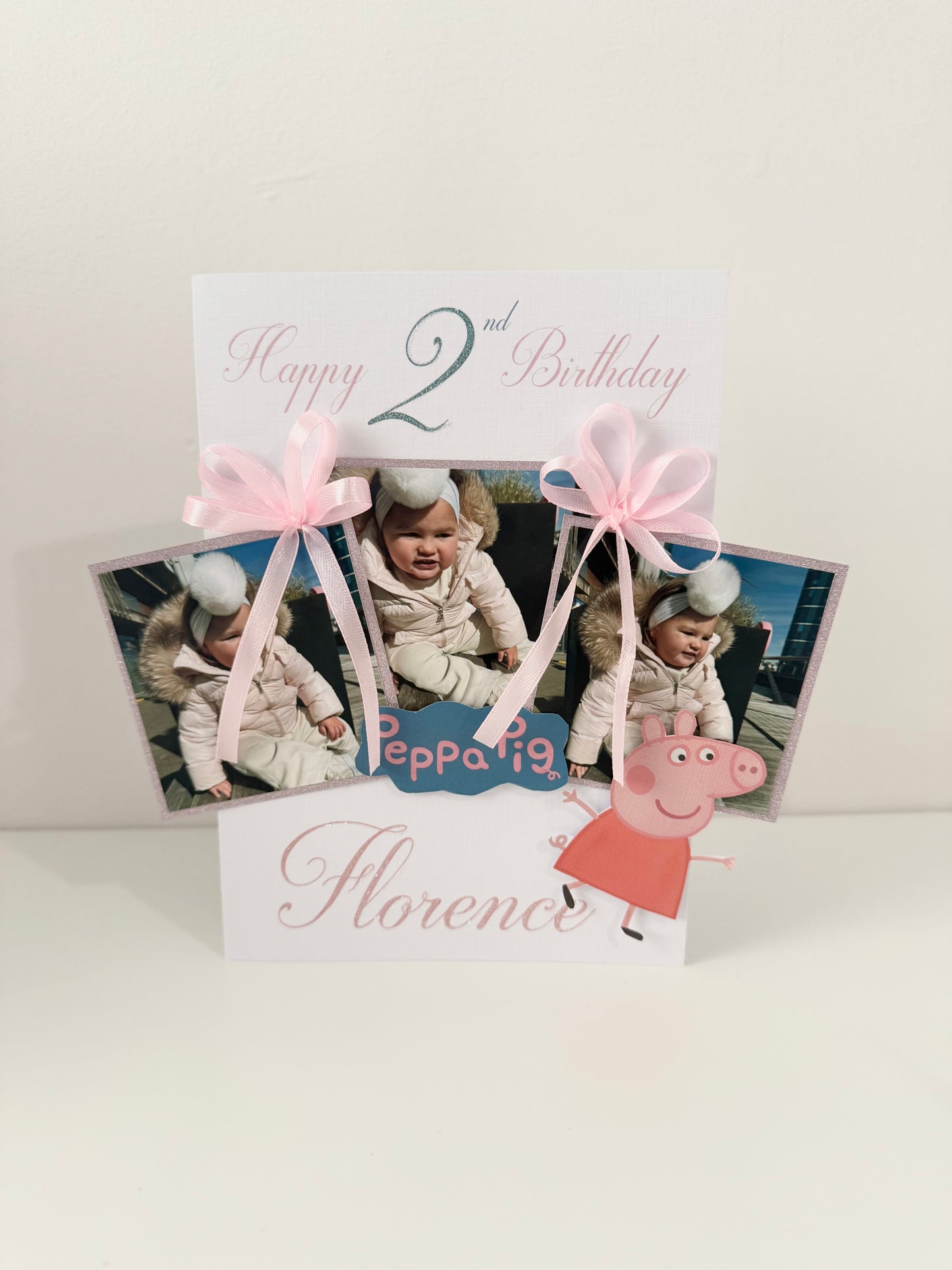 Peppa Pig Ribbon & Bow Photo Card - A5