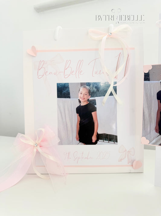 Bow Theme Pink & Cream Deluxe Gift Bag