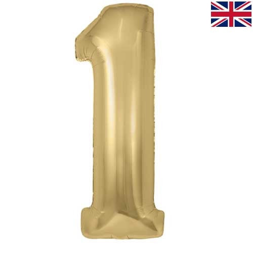 34 inch Oaktree Gold Silk Number 1 Foil Balloon
