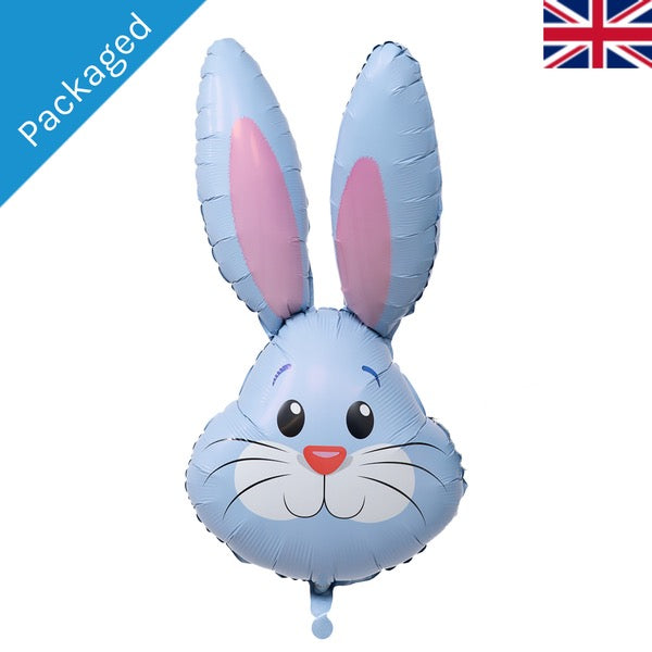 35 inch Light Blue Cute Rabbit Head Foil Balloon