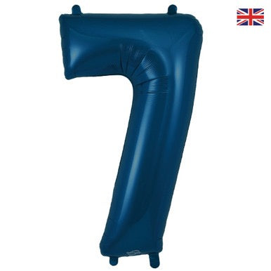 34 inch Oaktree Navy Blue Number 7 Foil Balloon