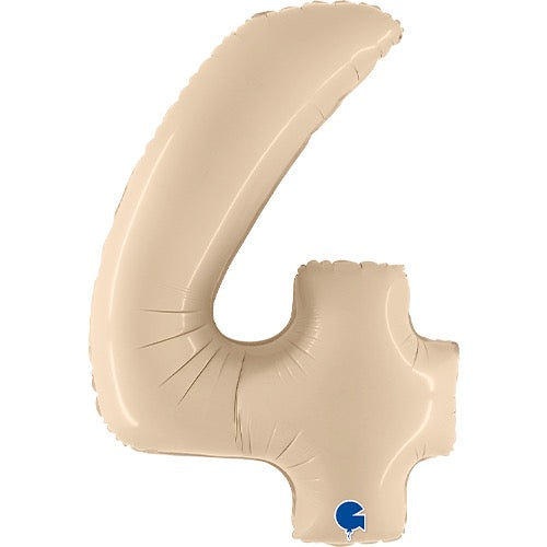 40 inch Cream Number 4 Satin Foil Balloon