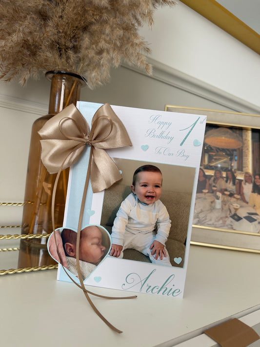 Neutral & Blue Birthday Card