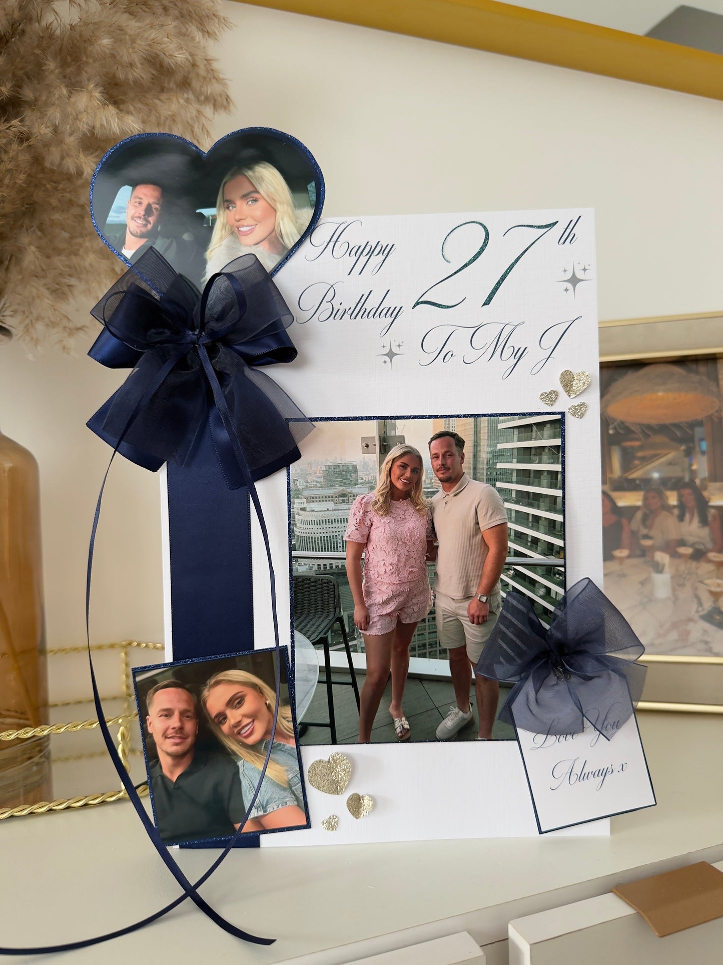 Navy Photo Birthday Card