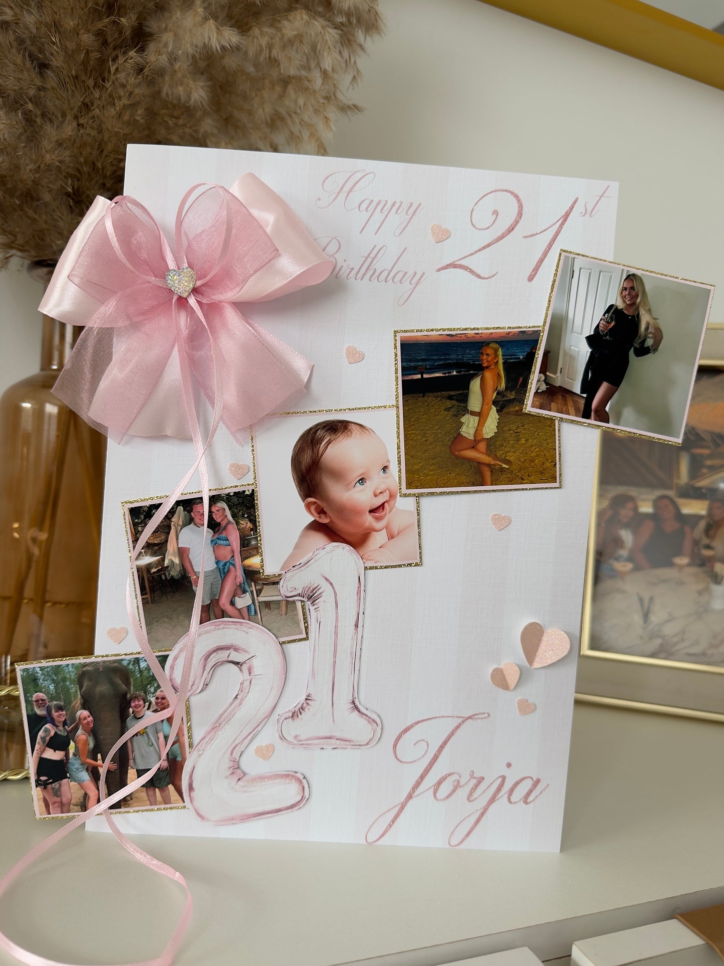 Pink Bow Birthday Card