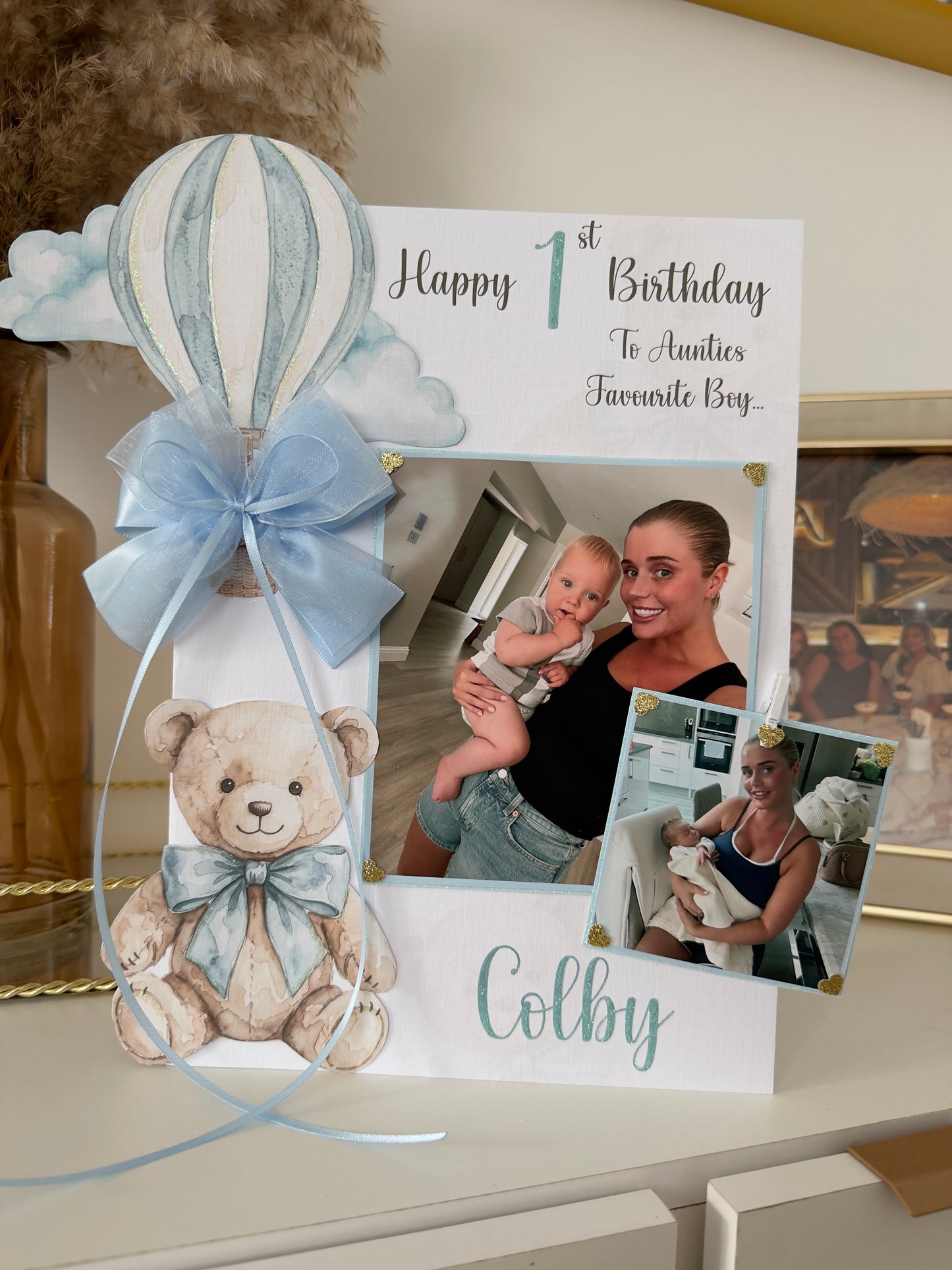Hot Air Balloon & Bear Card